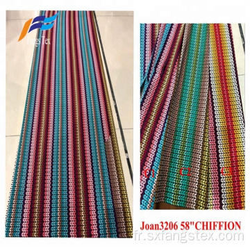 Tissu Abaya en mousseline de soie imprimé numérique 100% polyester coloré